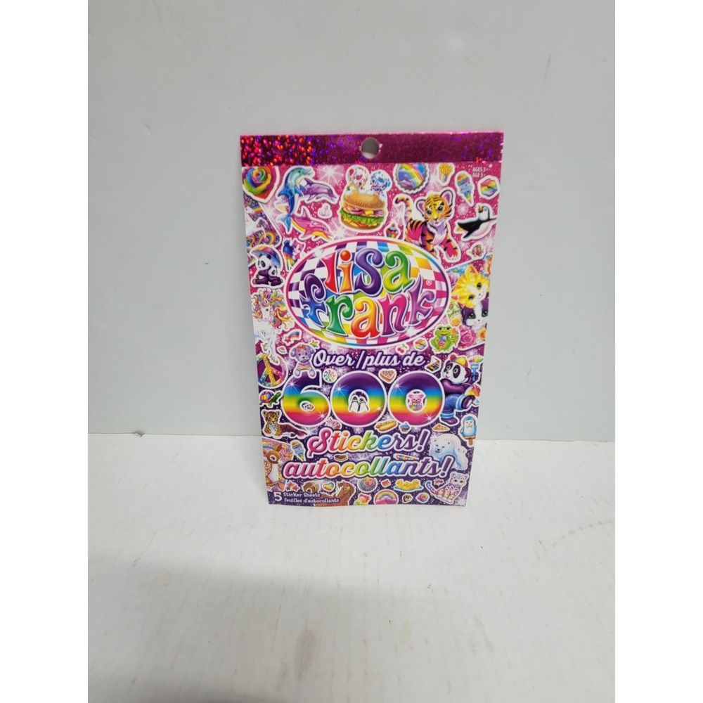 Lisa Frank Sticker Book Over 600 Stickers 5 Sheets Rainbow Neon‎ Animals 2019